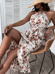 BONAFIQUE FLORAL DRESS - BEIGE