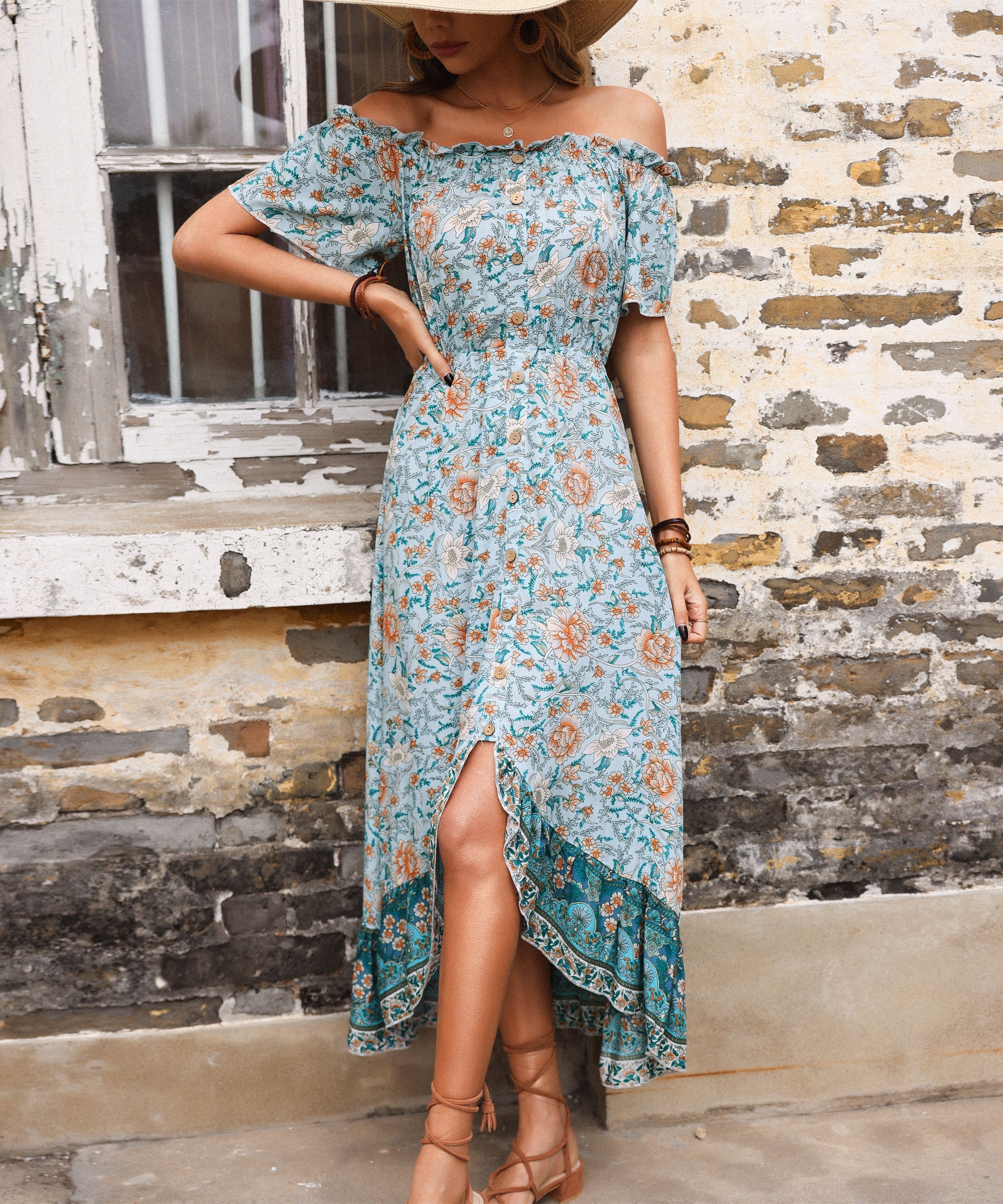 ORLACE MAXI DRESS - BLUE PRINT