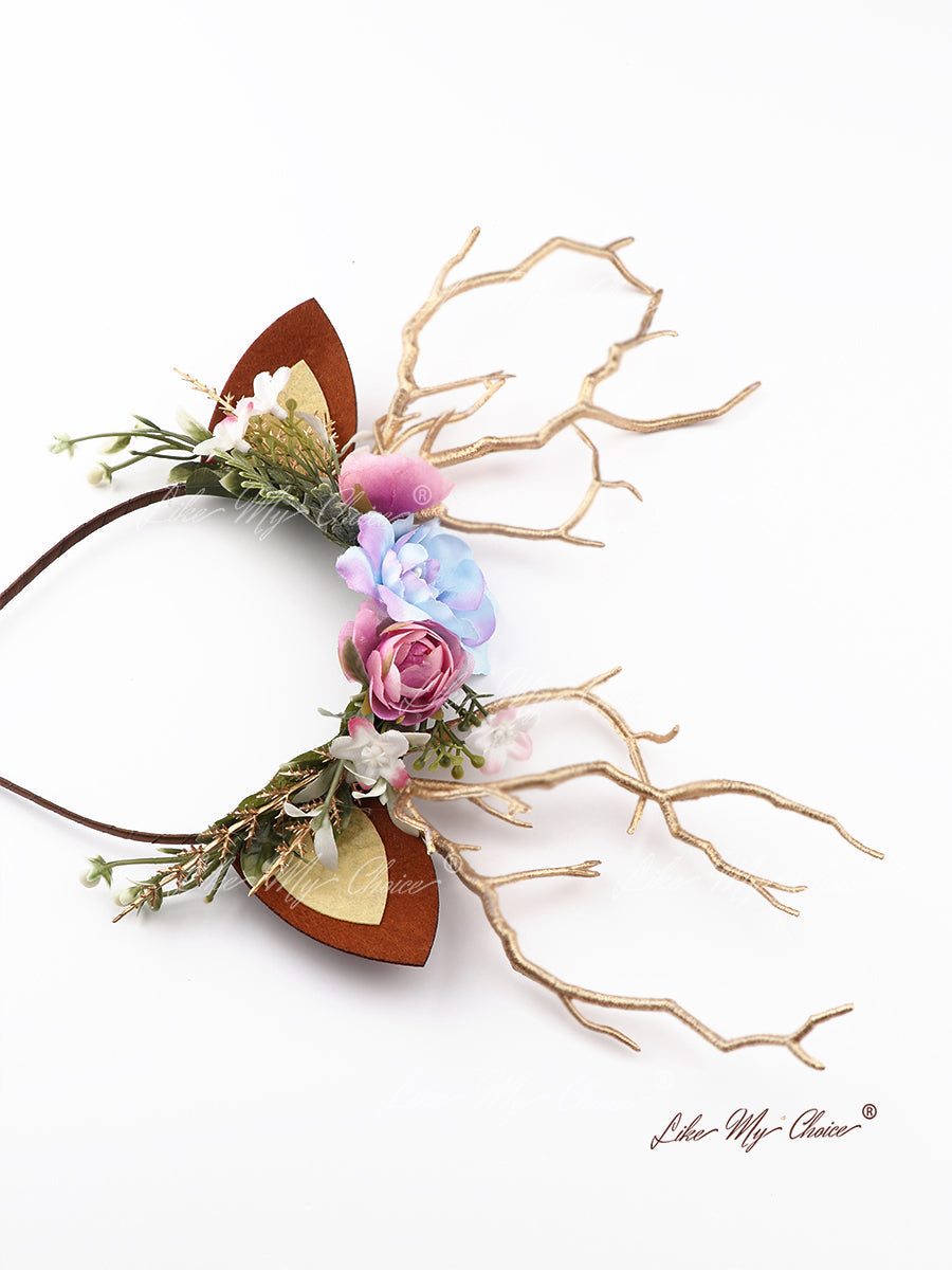 Flower Beauty and the Beast Christmas Reindeer Headband | LikeMyChoice®