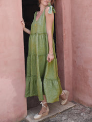 Hadley Tiered Linen Maxi Dress