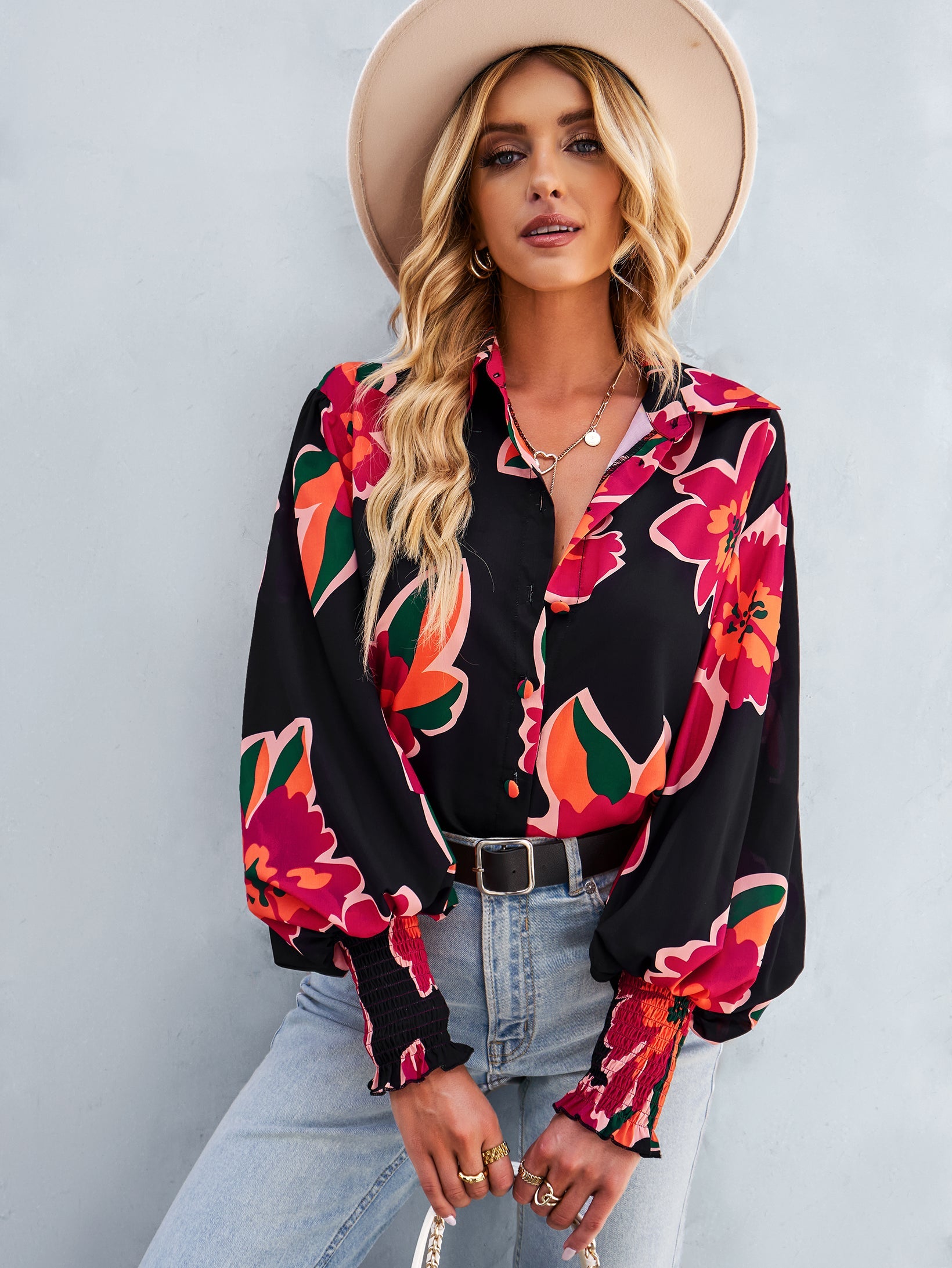 FLEETWOOD BLOUSE - BLACK FLORAL