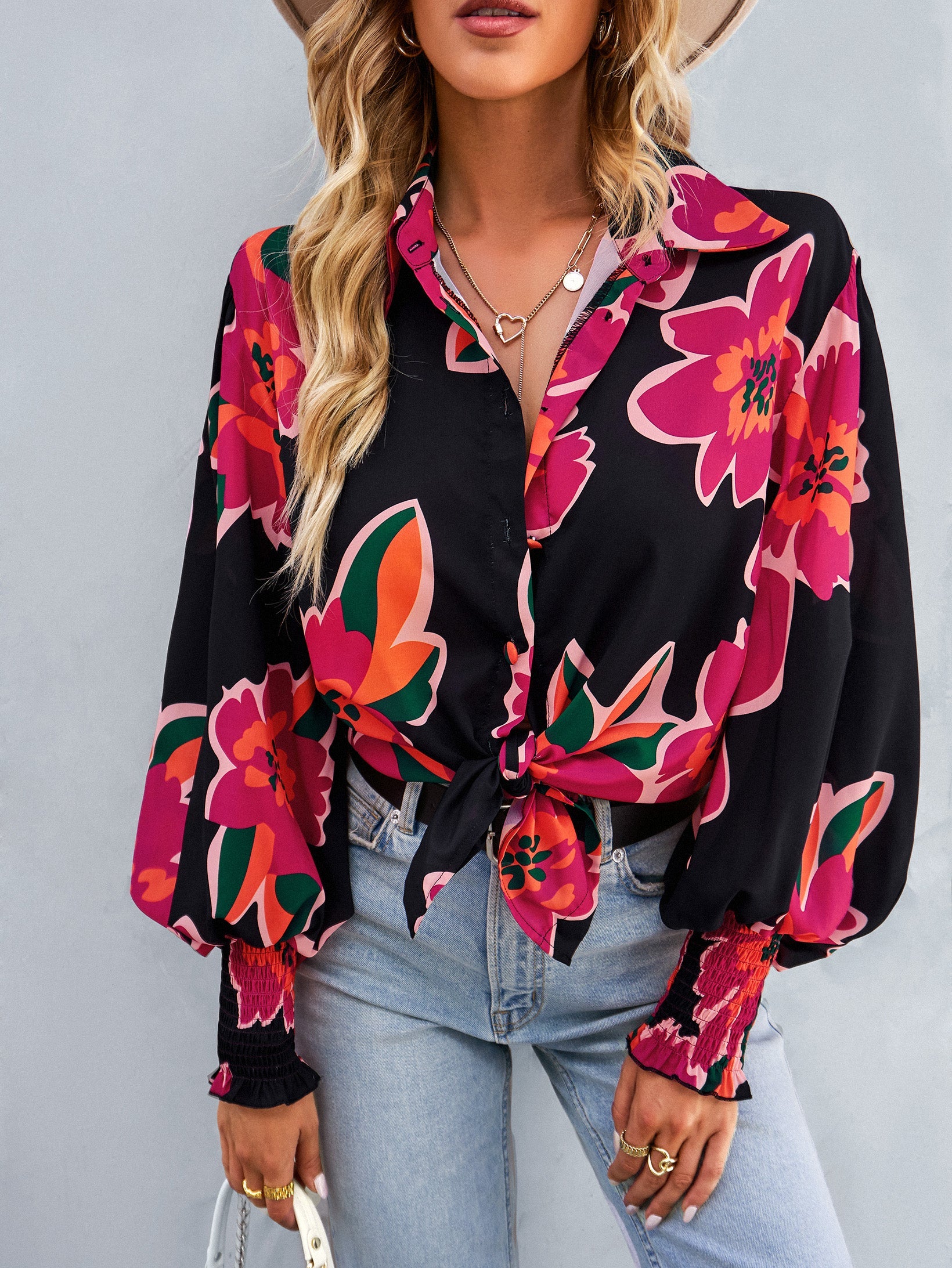 FLEETWOOD BLOUSE - BLACK FLORAL