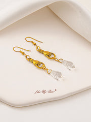 Natural White Quartz Drop Earrings