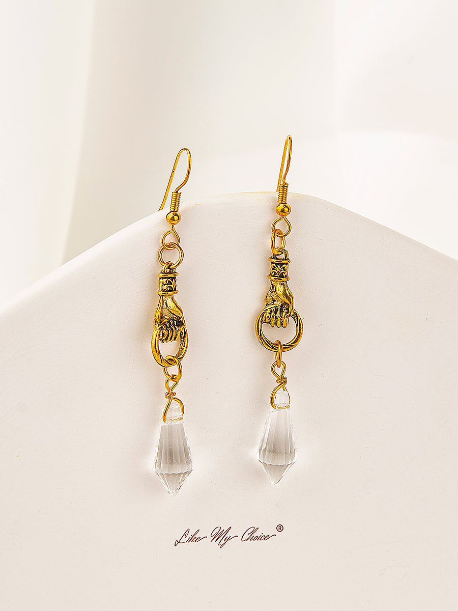 Natural White Quartz Drop Earrings