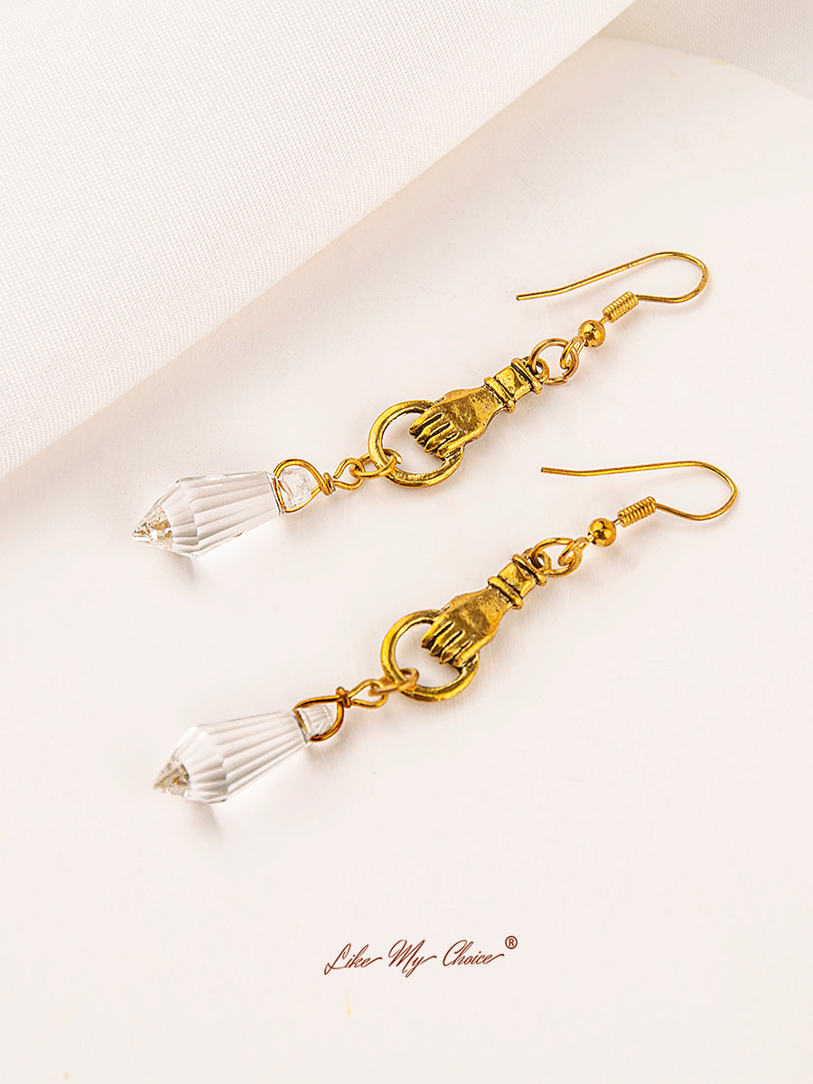 Natural White Quartz Drop Earrings