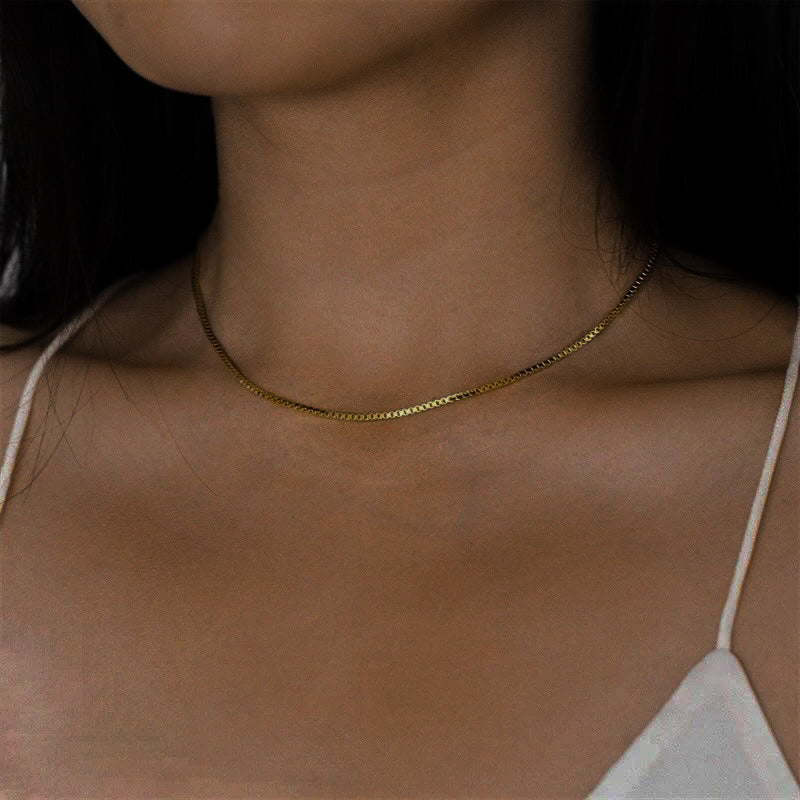 Danica Box Chain - Gold Necklace