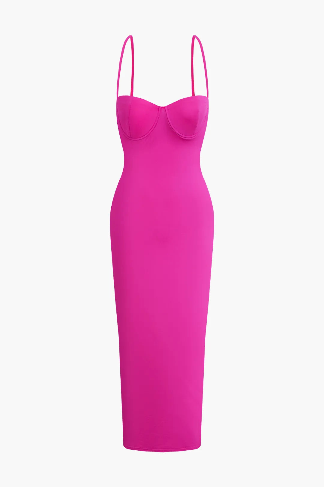 Dazze Solid Pink Slip Maxi Dress