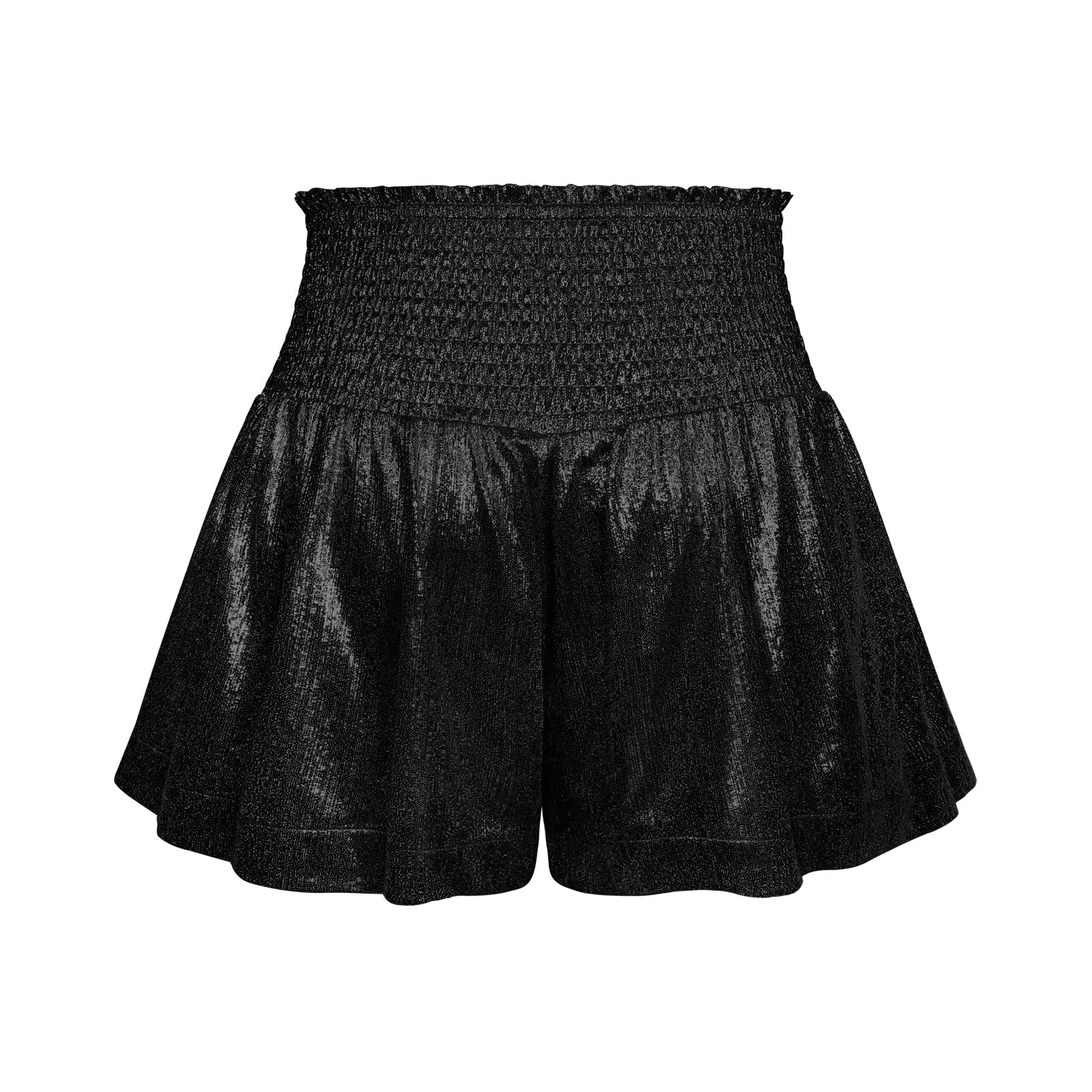 CHOOSE TO SPARKLE METALLIC SHORTS - BLACK