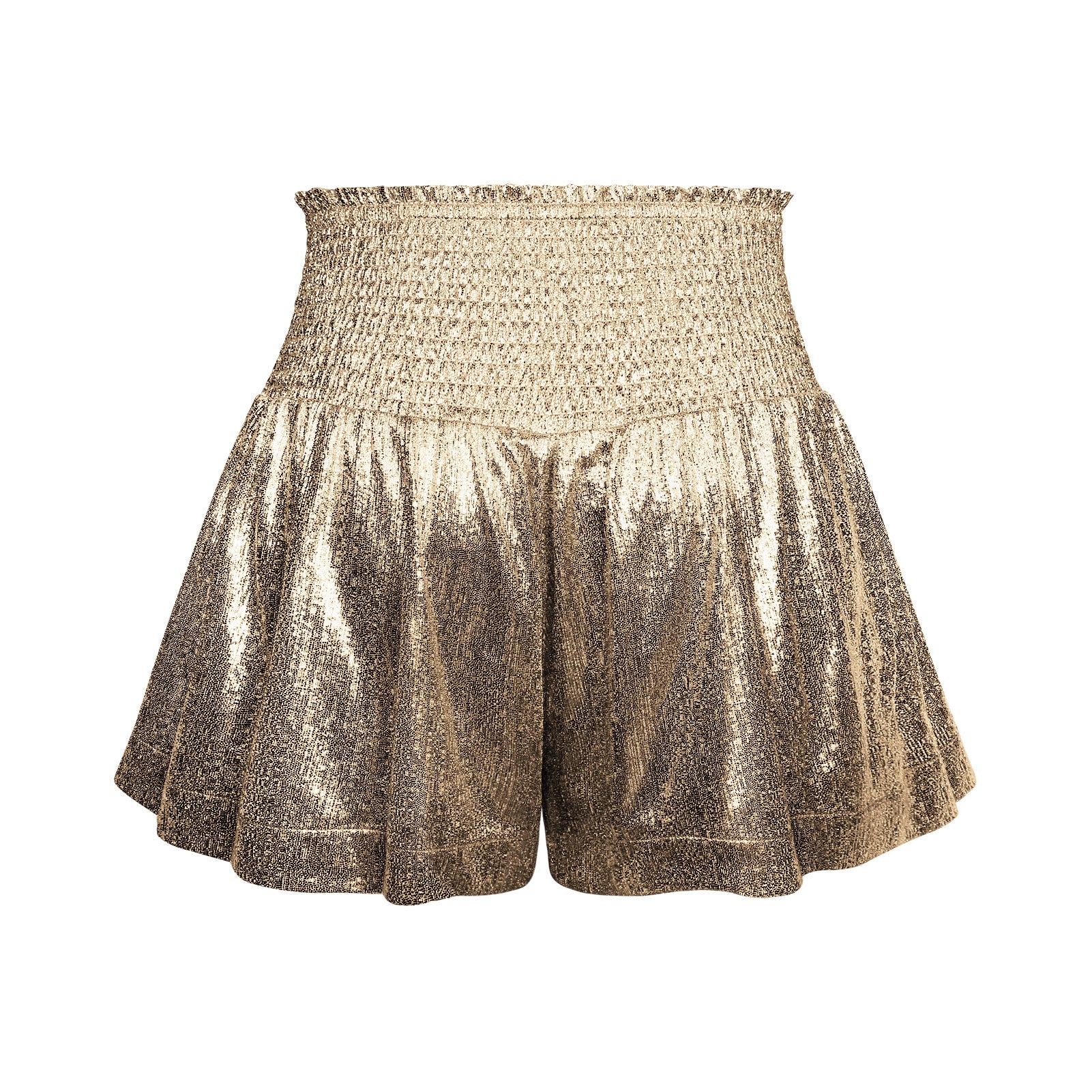 CHOOSE TO SPARKLE METALLIC SHORTS - GOLD