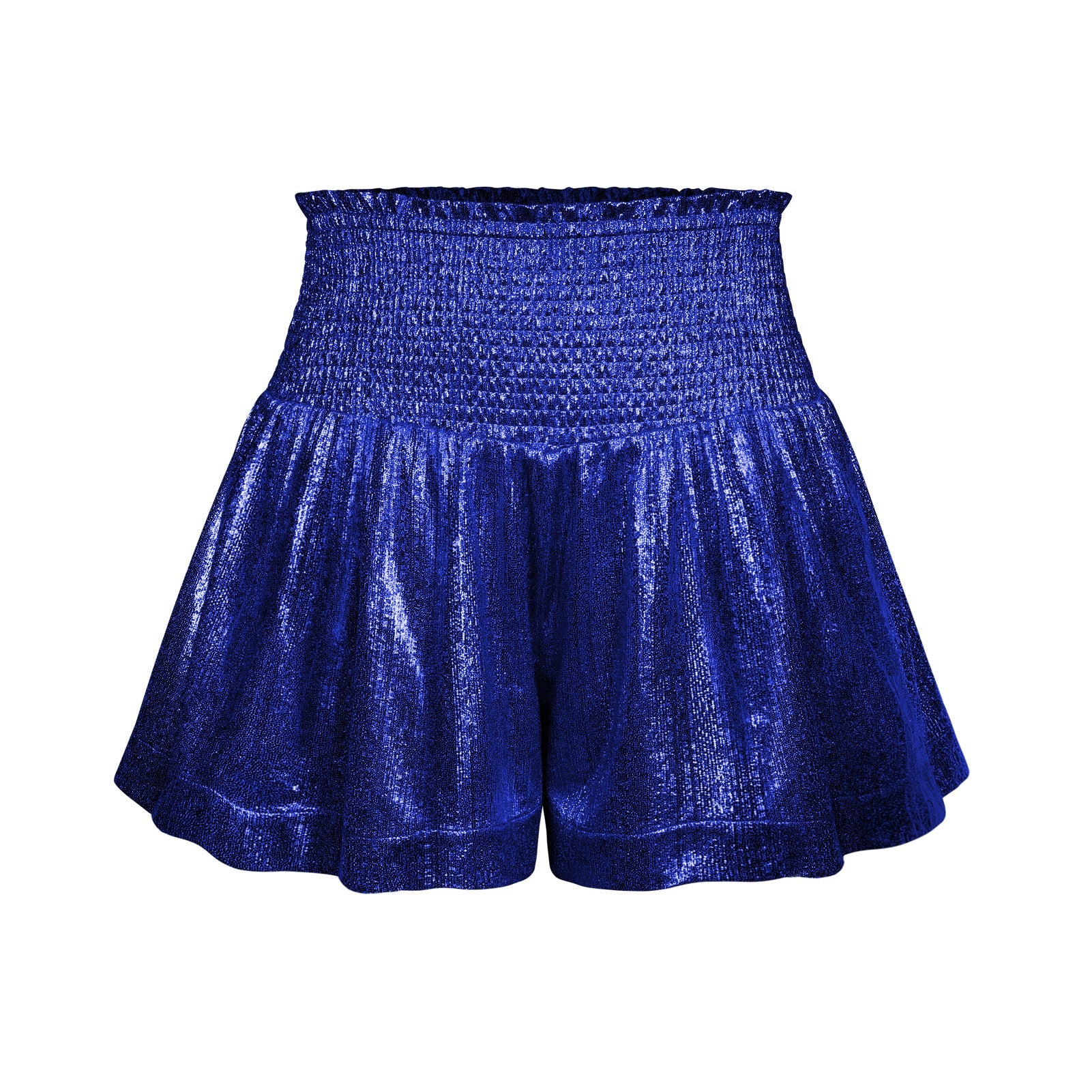 CHOOSE TO SPARKLE METALLIC SHORTS - BLUE