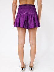 CHOOSE TO SPARKLE METALLIC SHORTS - PURPLE