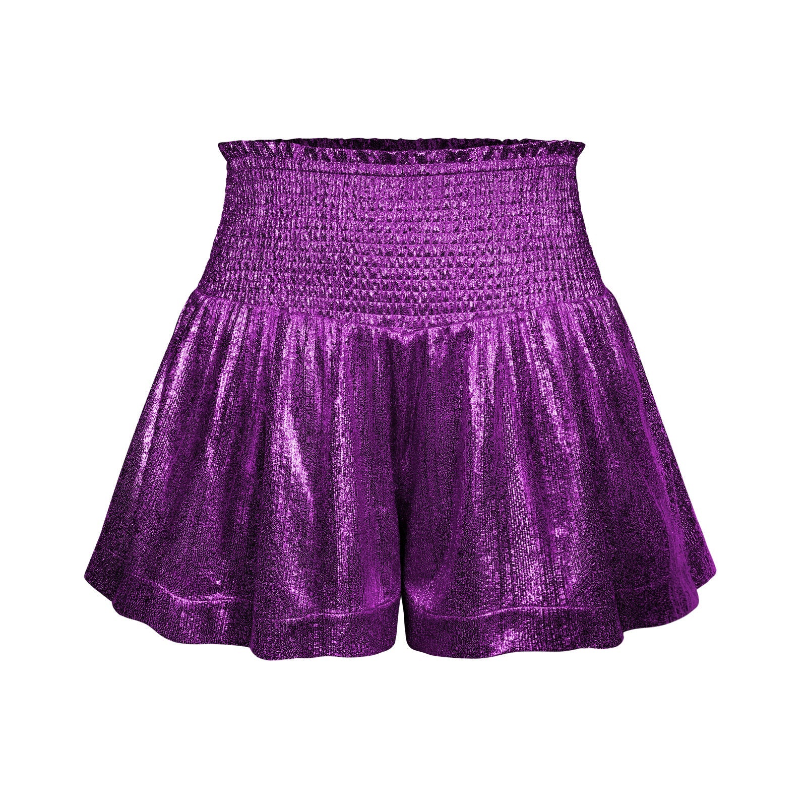 CHOOSE TO SPARKLE METALLIC SHORTS - PURPLE