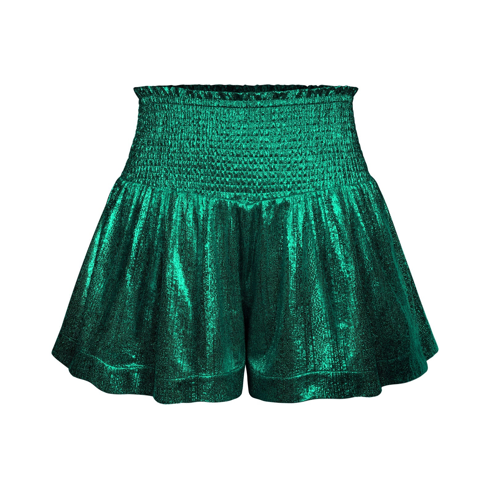 CHOOSE TO SPARKLE METALLIC SHORTS - GREEN