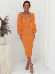 Windham Bridal Midi Dress - Orange