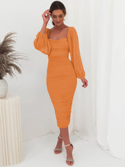 Windham Bridal Midi Dress - Orange