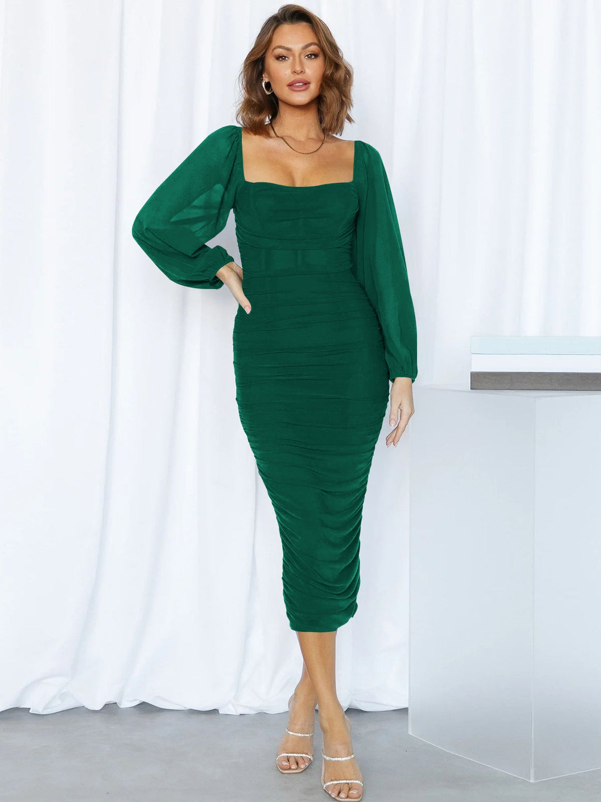 Windham Bridal Midi Dress - Emerald