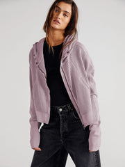 Treyson Bomber Hoody Jacket - Mauve