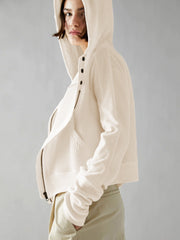 Treyson Bomber Hoody Jacket - Cream