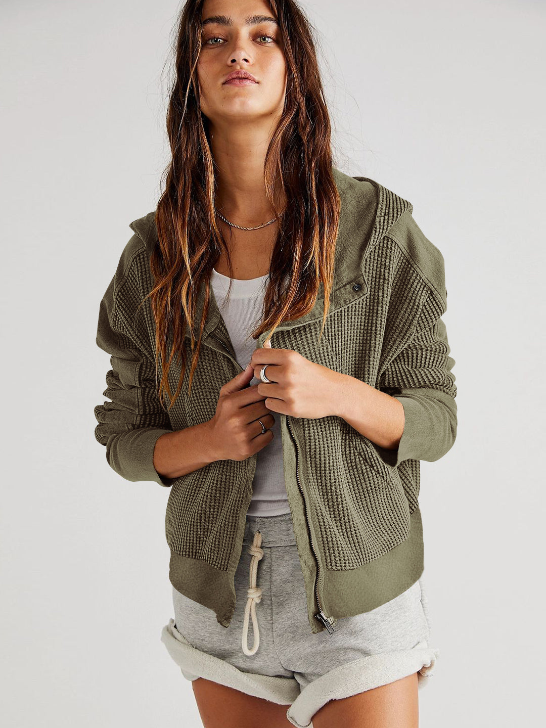 Treyson Bomber Hoody Jacket - Olive