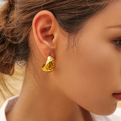 Eira Hammered Gold Earrings