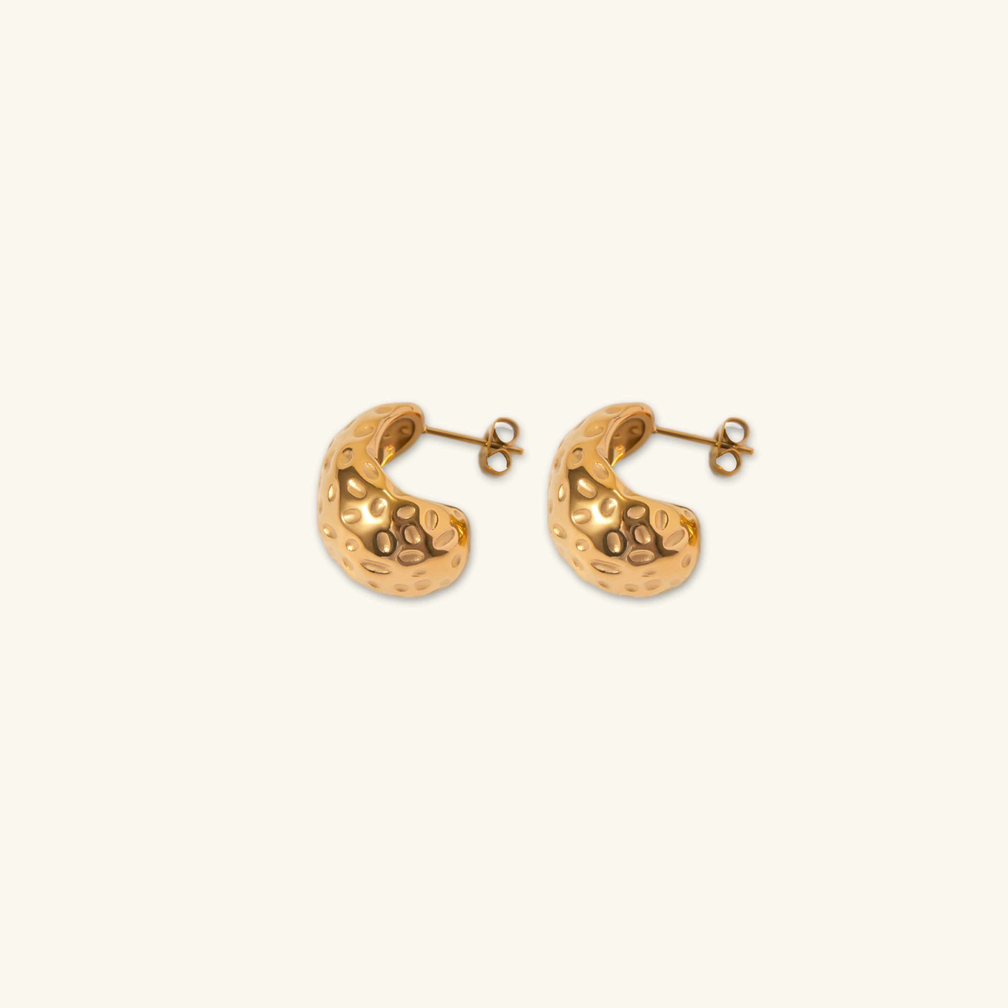 Eira Hammered Gold Earrings