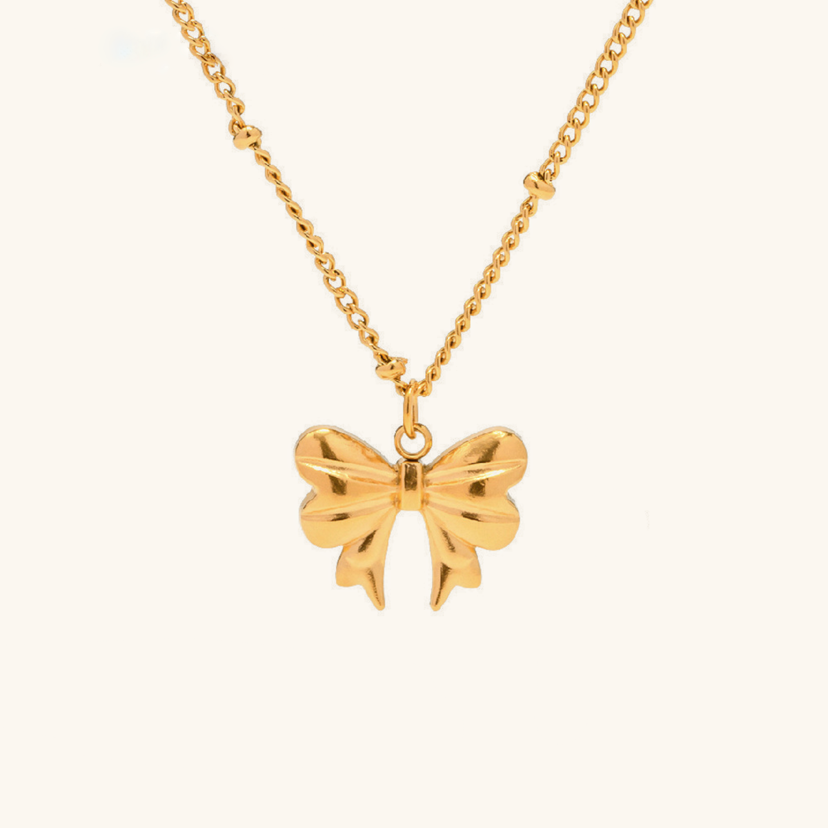 Elara Gold Bow Necklace