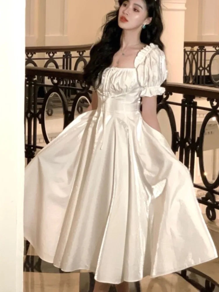 Elegant Evening Party Dress Women 2024 Spring Summer Prom Robe Vestidos Korean A-line Princess Romantic Graduation Dresses New