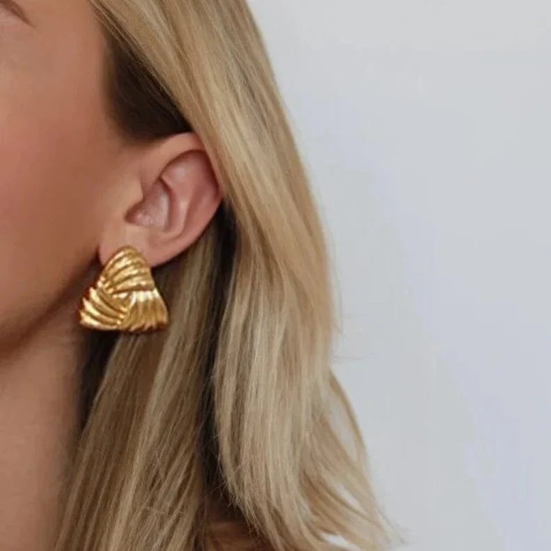 Elise Triangular Gold Earrings