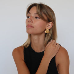 Elise Triangular Gold Earrings