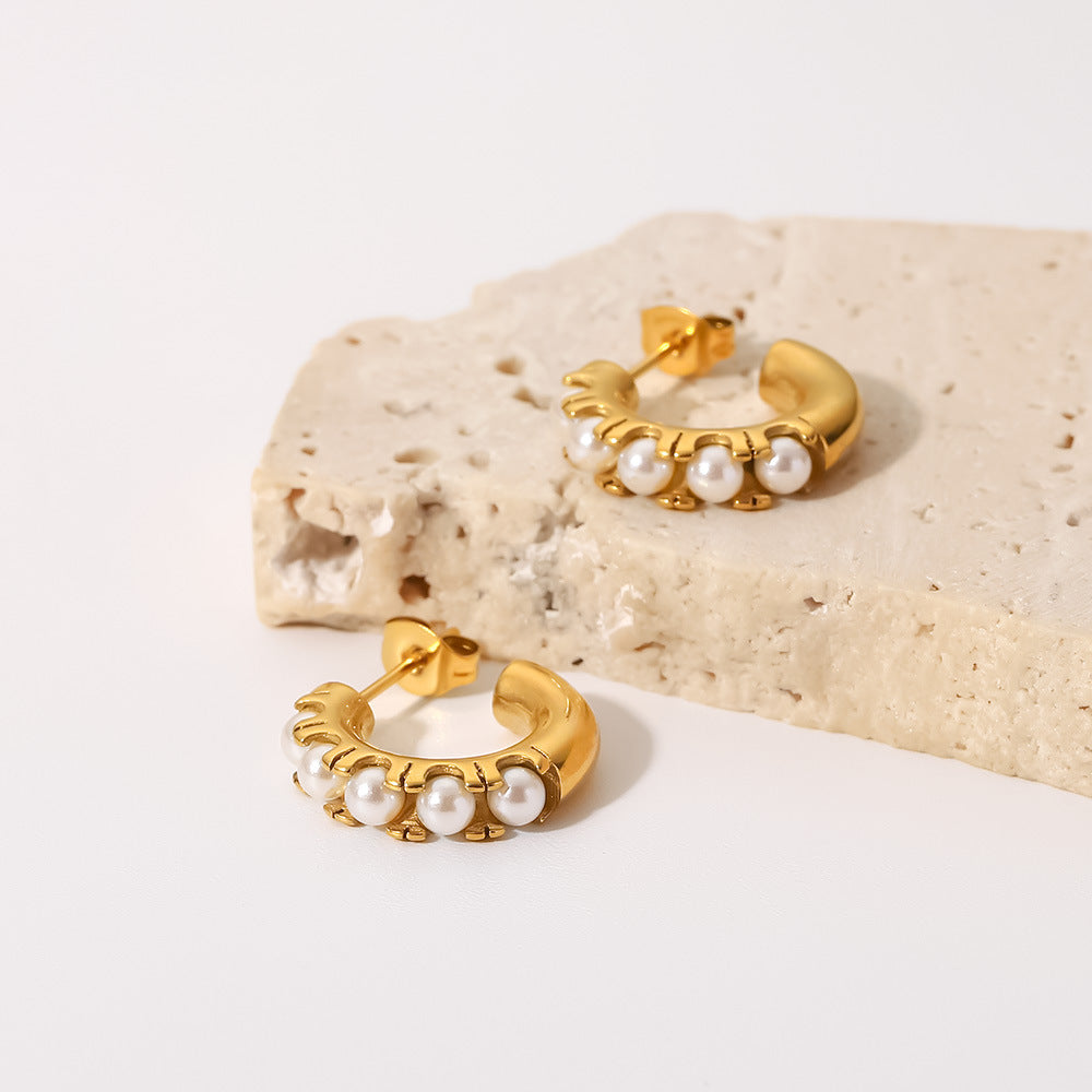 Eloise Pearl Hoop Earrings