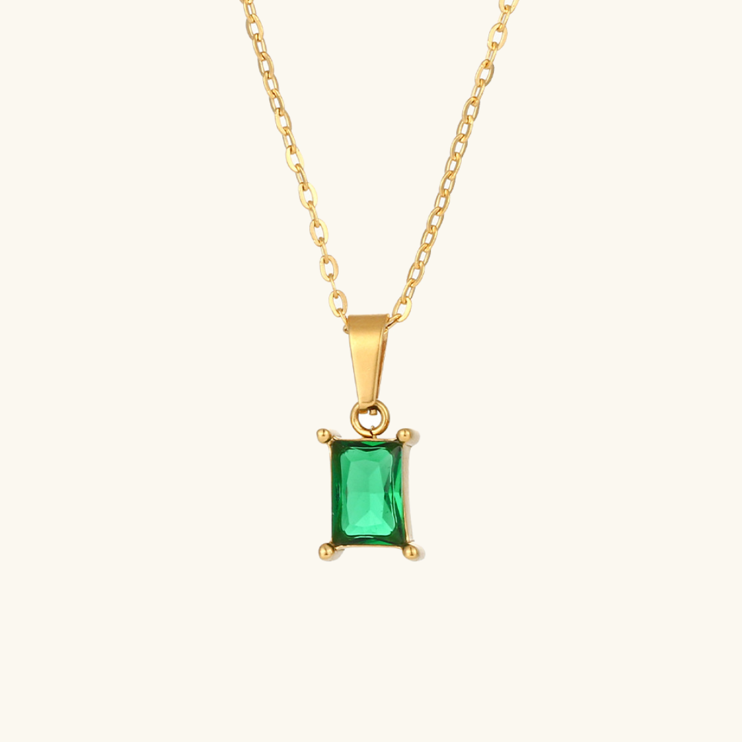 Emerald Charm - Green Gemstone Necklace