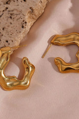 Erily Gold Wavy Hoop Earrings