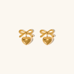 Evelina Bow Heart Earrings