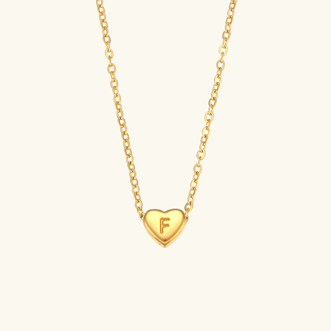 Golden Heartbeat - Initial Necklace