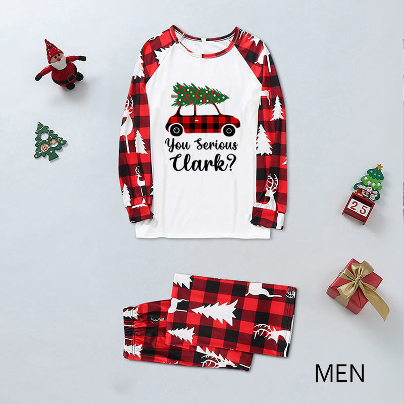 Christmas Tree and Truck Print Family Matching Pajamas Sets