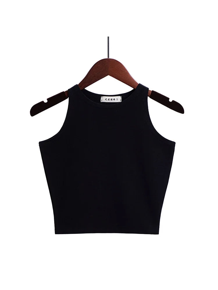 Fashion 2024 New Women Sexy Cotton Crop Top Crop Bustier Multicolor Sleeveless Cropped Blusas Vest Tank Top Camisole 14 Colors