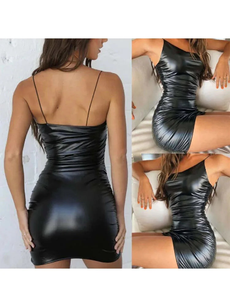 Fashion Women Sexy Bandage Bodycon Dress Sleeveless Backless Skinny Dress Club Evening Party Black Short Dress