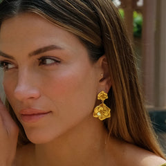 Fleur Gold Drop Earrings