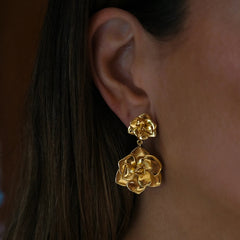 Fleur Gold Drop Earrings