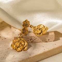 Fleur Gold Drop Earrings