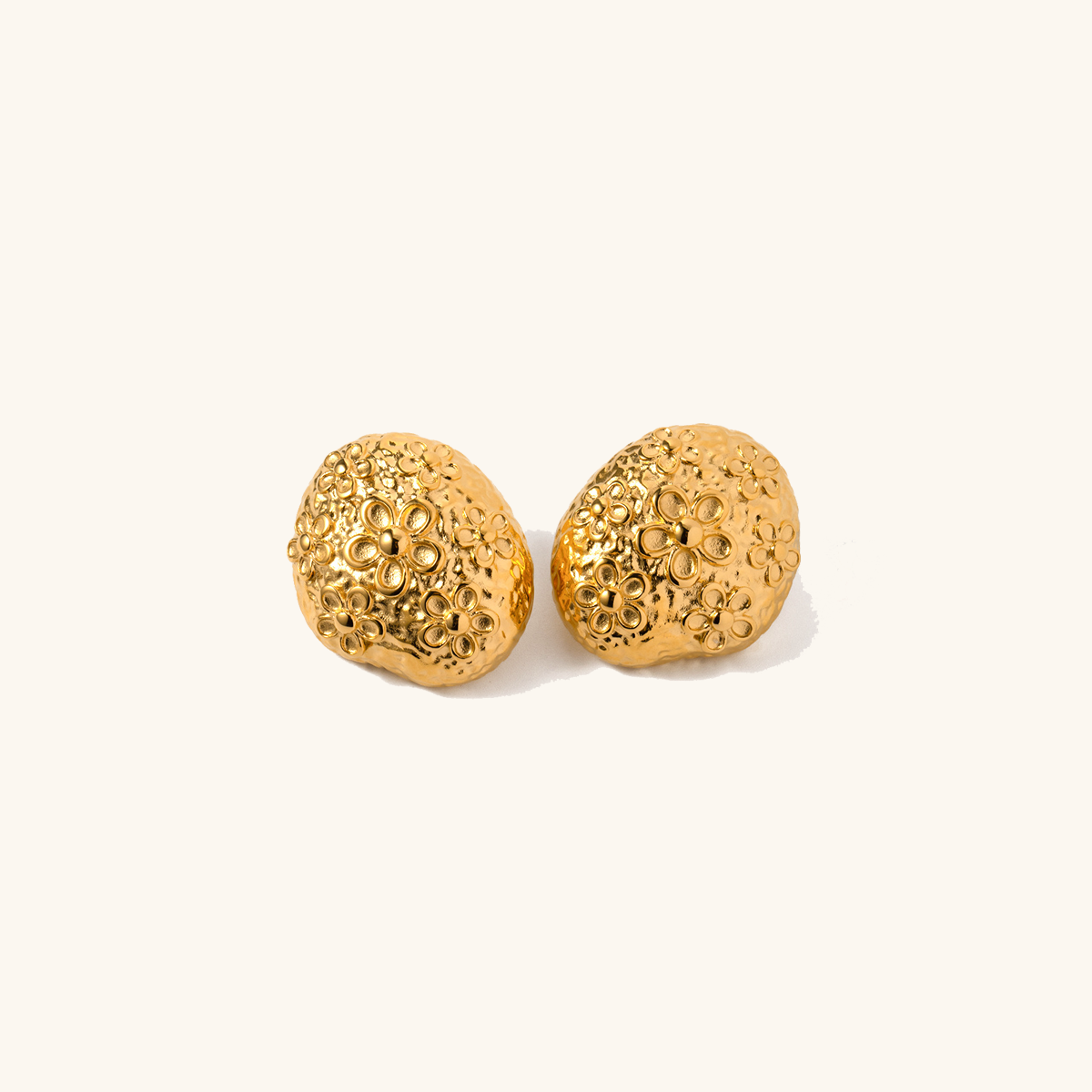 Flora Gold Dome Earrings