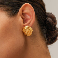 Flora Gold Dome Earrings