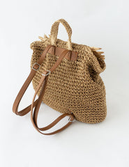 Rustic-Charm Woven Backpack