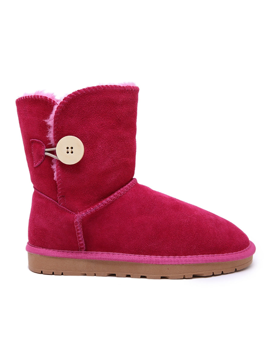 SMAIBULUN Ugg | Faux Fur-Lined Classic Side Button boots