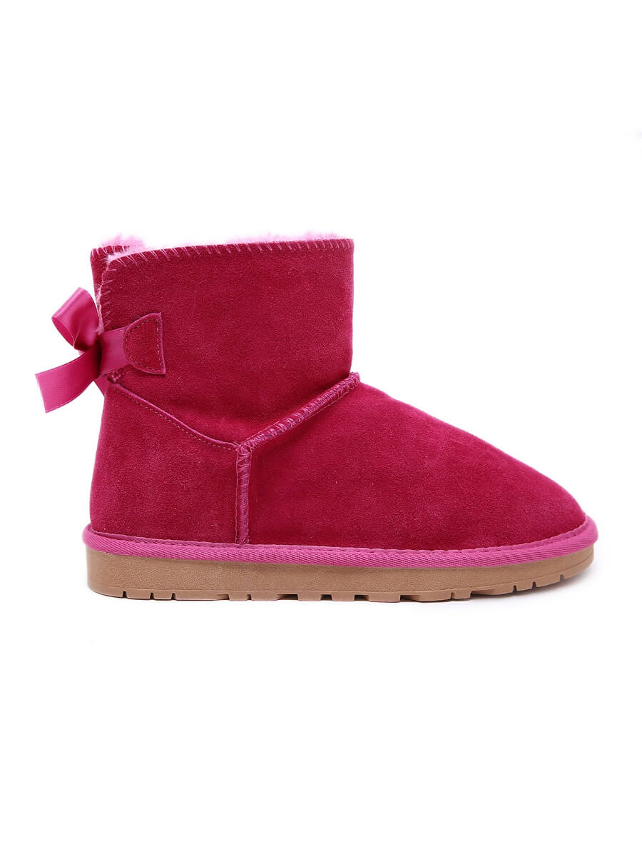 SMAIBULUN Ugg | Ribbon Bow Faux Fur-Lined Mini Ugg Boots