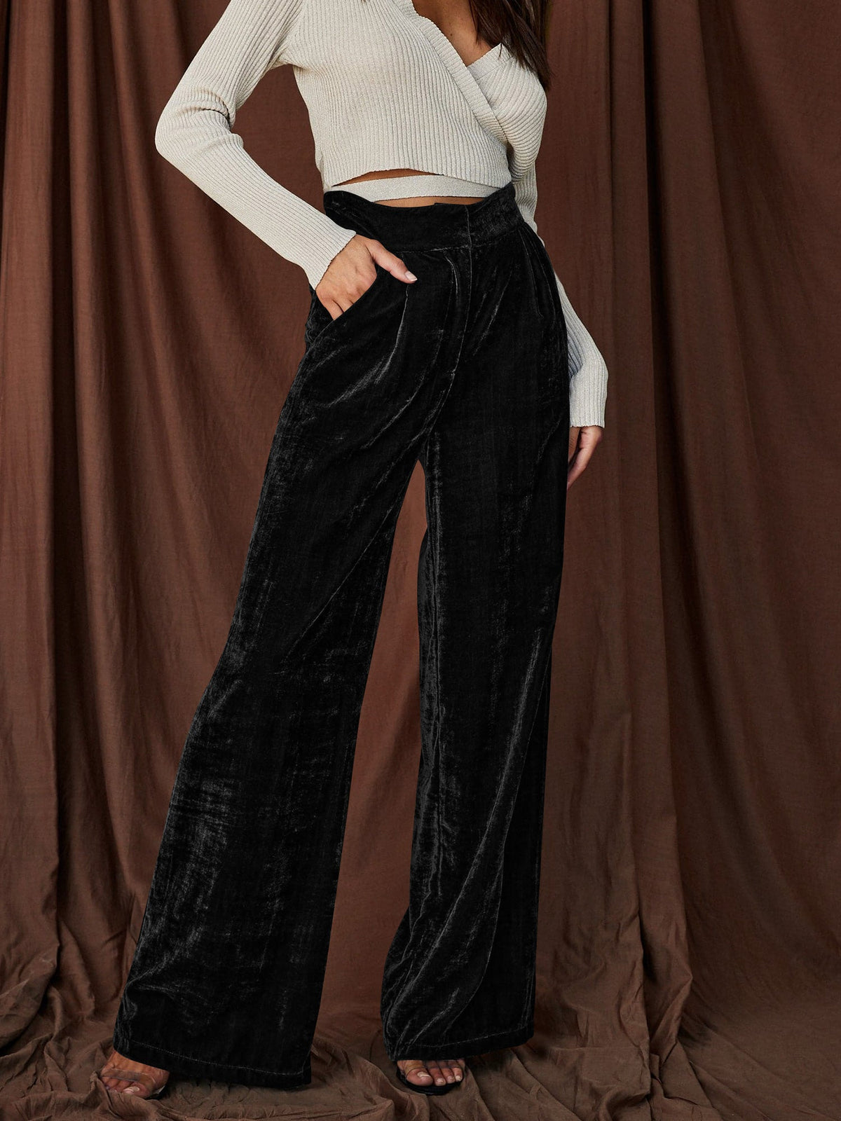 Claudia Velvet Pants - Black