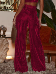 Claudia Velvet Pants - Red