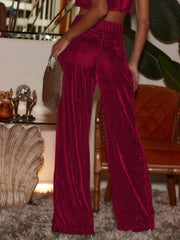 Claudia Velvet Pants - Red