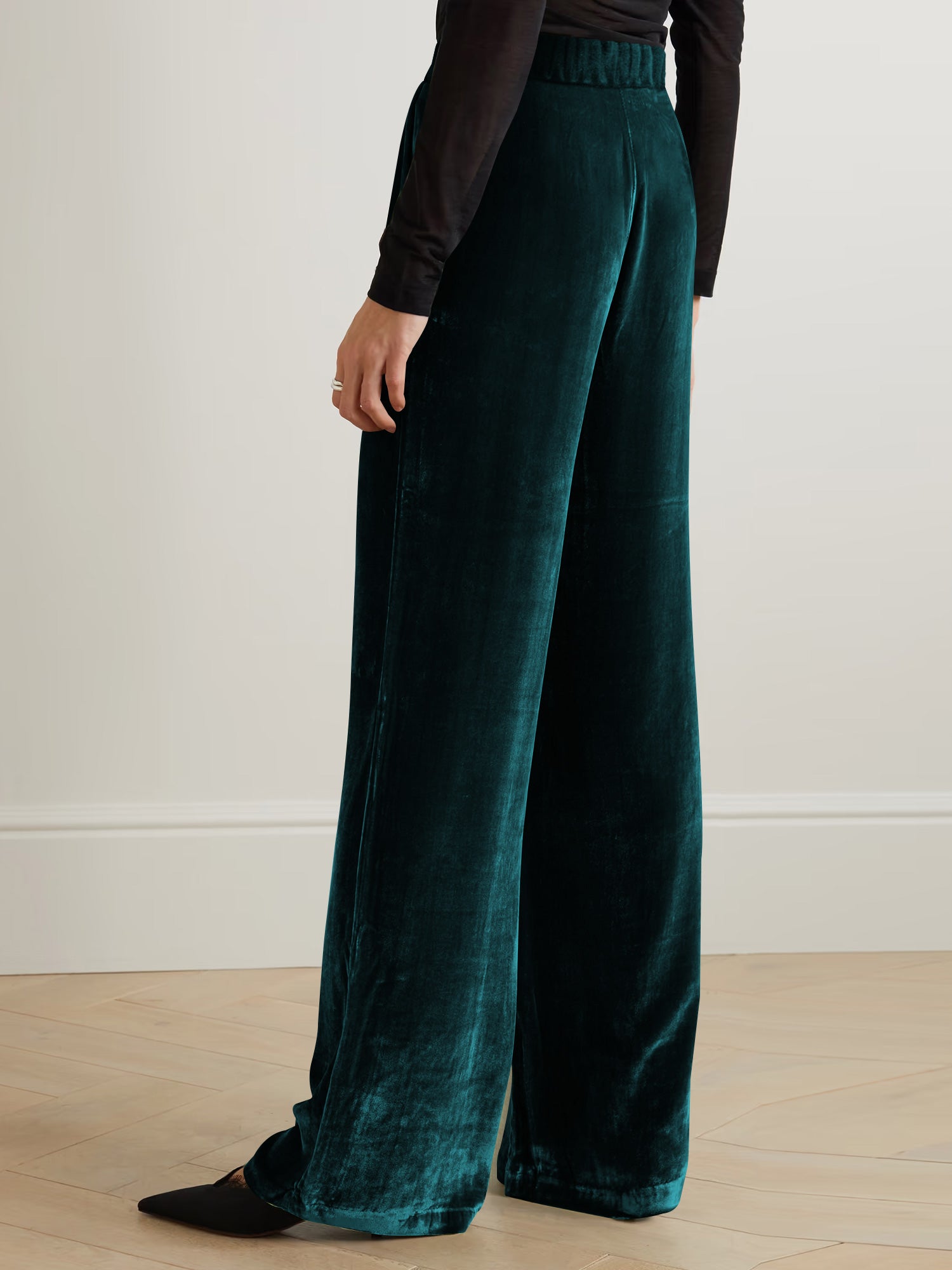 Claudia Velvet Pants - Emerald