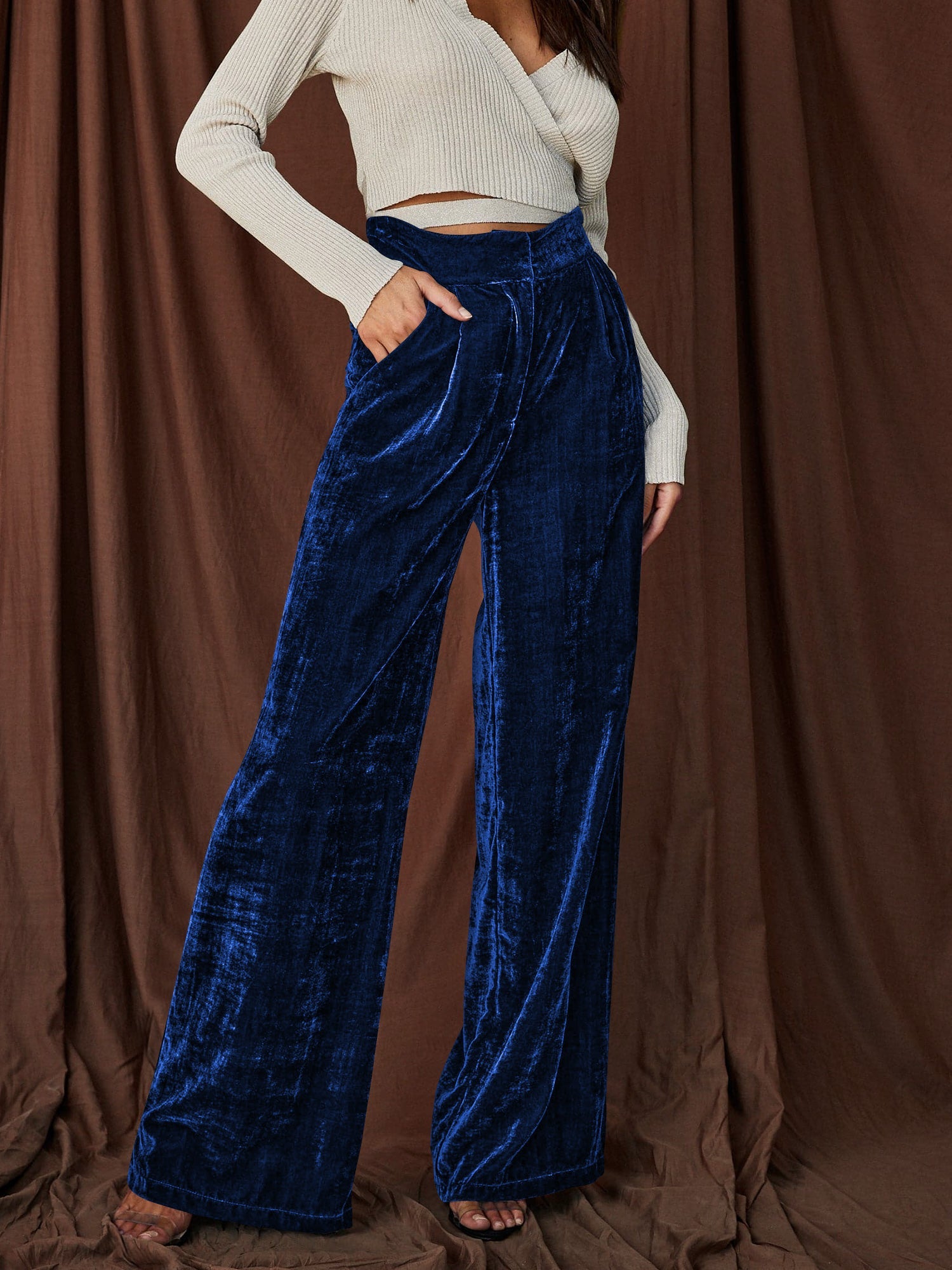 Claudia Velvet Pants - Sapphire